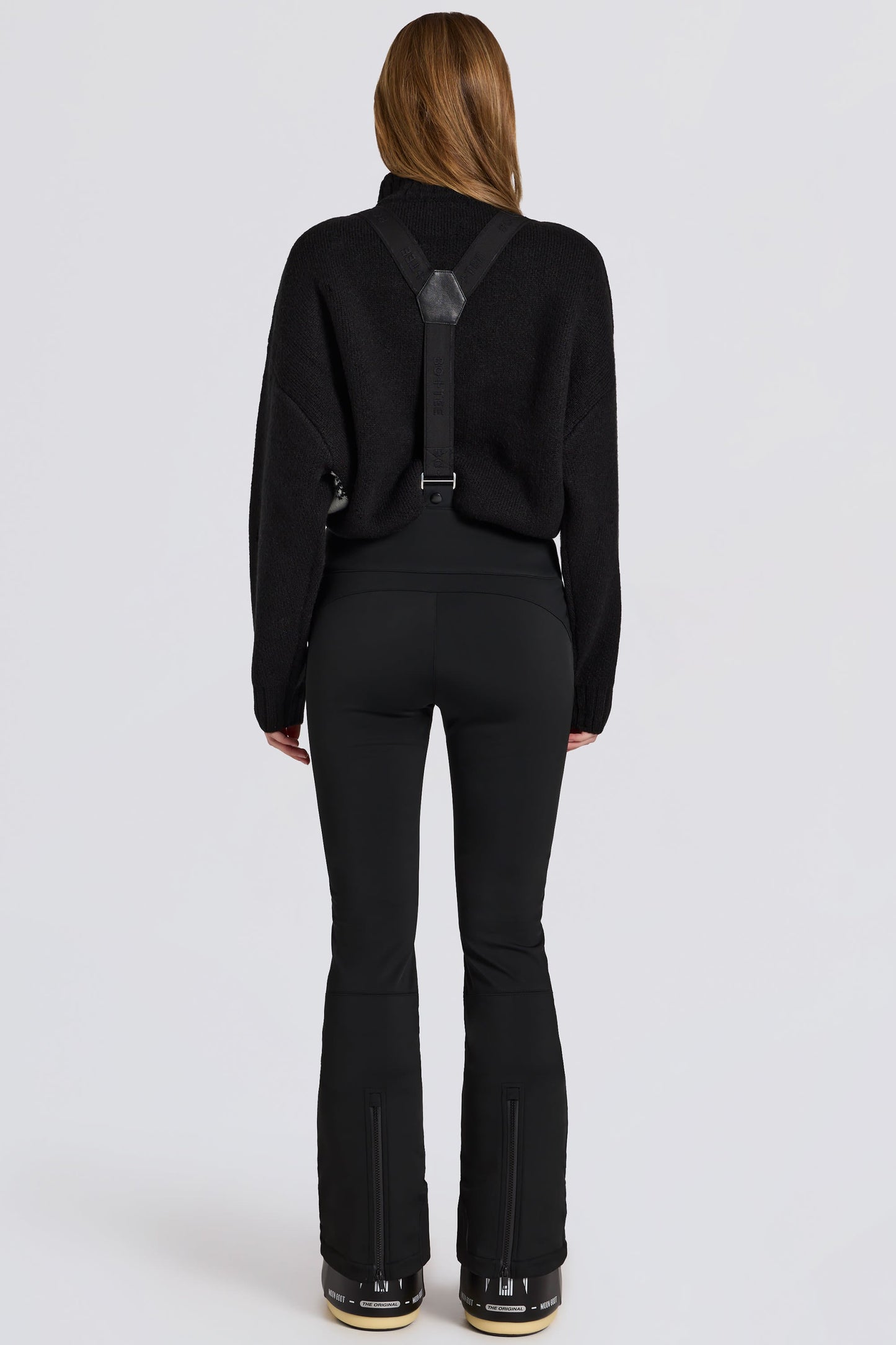 Waterproof High-Rise Salopettes with Suspenders in Black